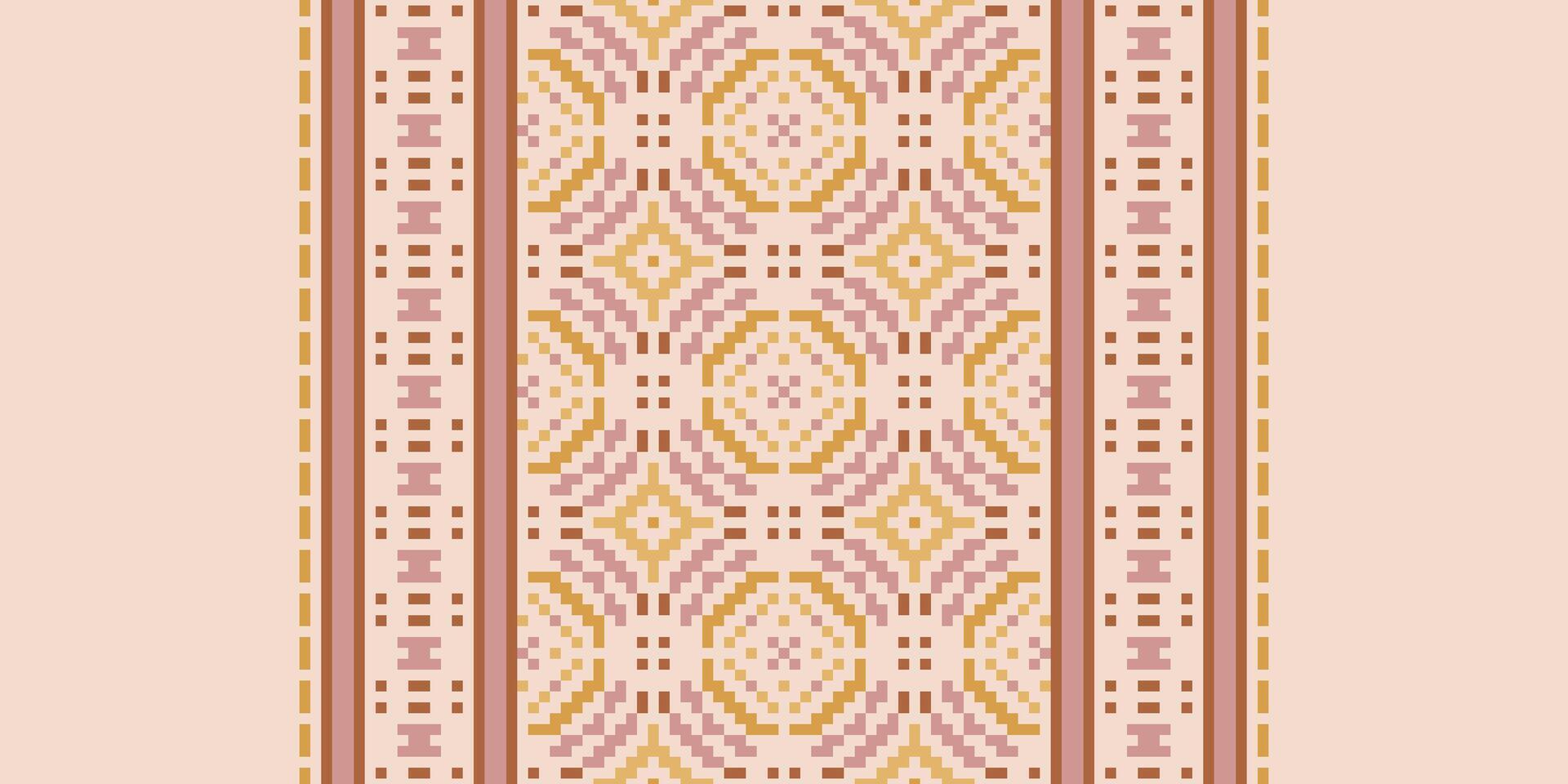 Anarkali frock design Seamless Native American, Motif embroidery, Pixel Ikat embroidery Design for Print endless arabesque cloth dupatta shawl bandana print silk kurta men vector