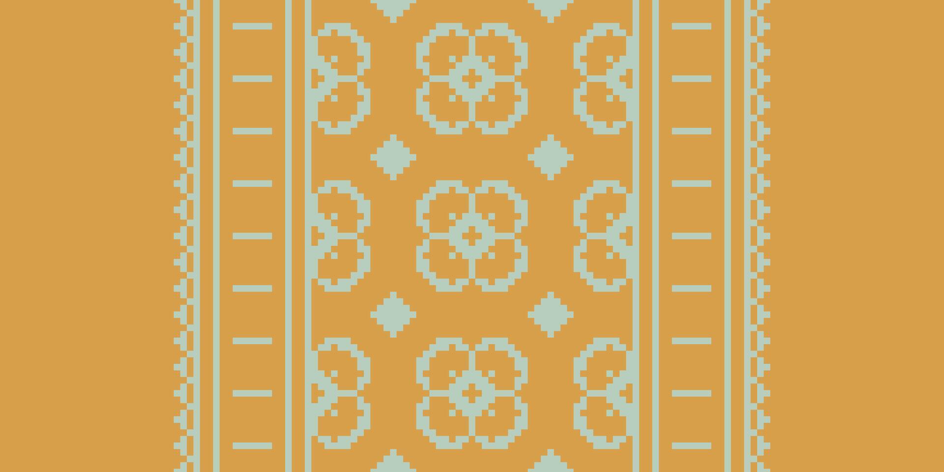 Anarkali Pattern Seamless Mughal architecture Motif embroidery, Pixel Ikat embroidery Design for Print egyptian pattern tibetan mandala bandanna vector