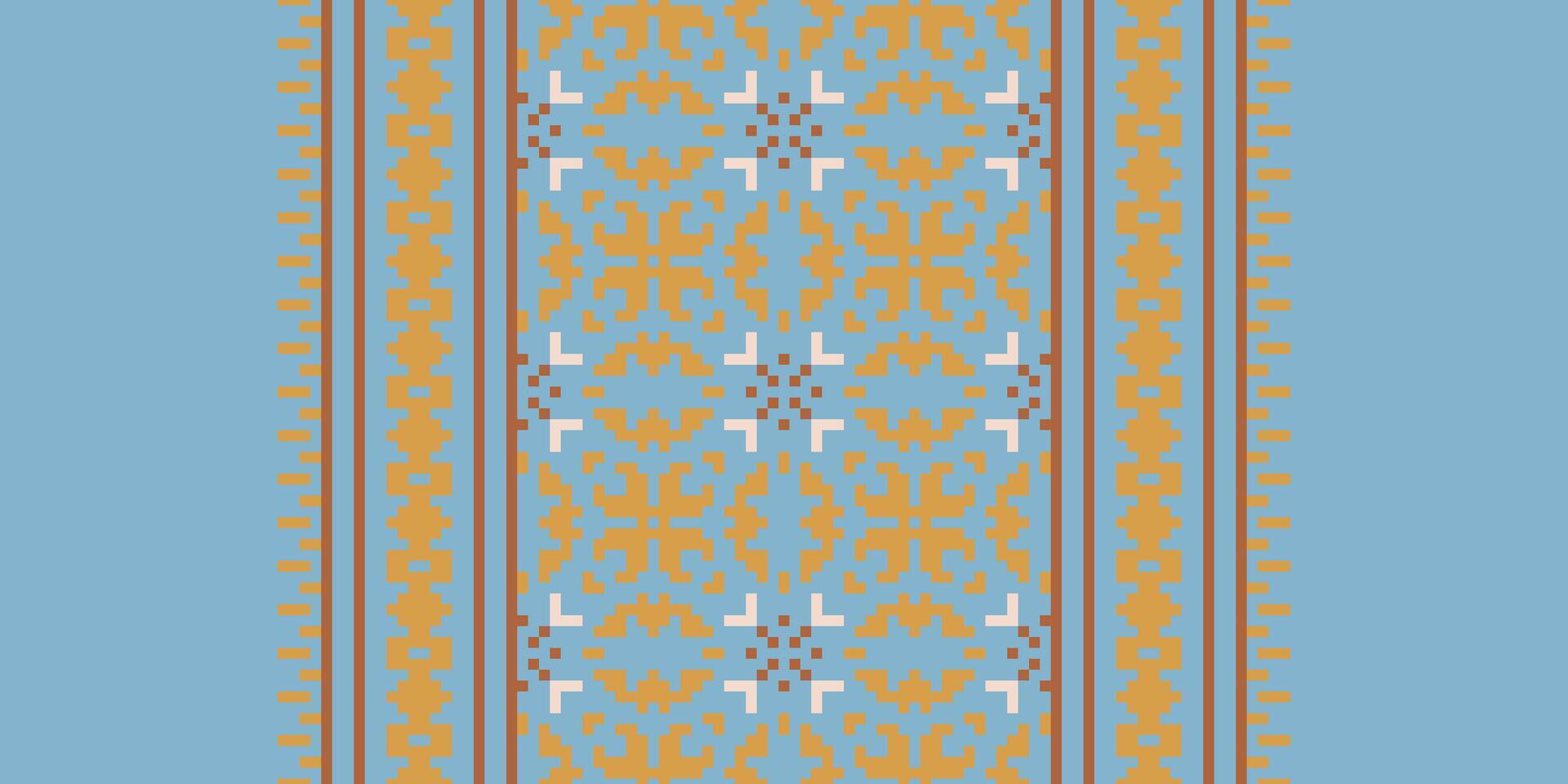 Anarkali Pattern Seamless Scandinavian pattern Motif embroidery, Pixel Ikat embroidery Design for Print figure tribal ink on cloth patola sari vector