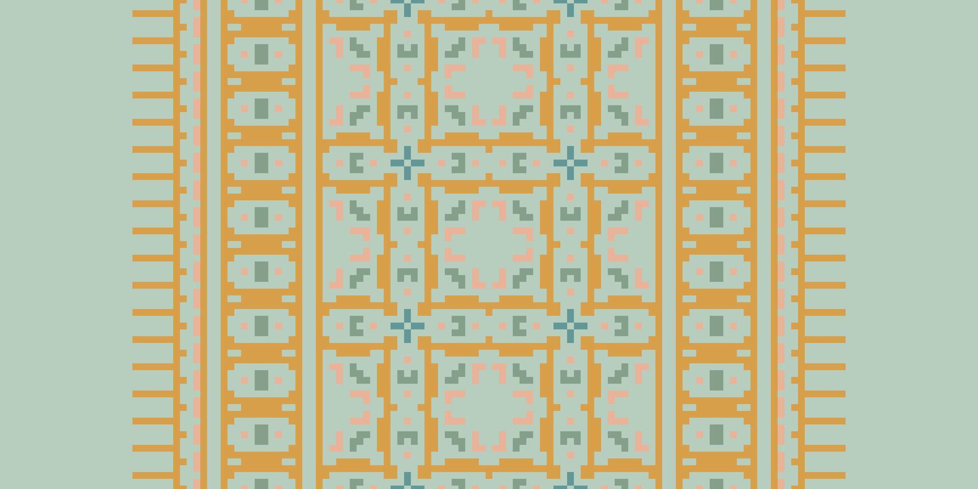 Anarkali Pattern Seamless Mughal architecture Motif embroidery, Pixel Ikat embroidery Design for Print scandinavian pattern saree ethnic nativity gypsy pattern vector