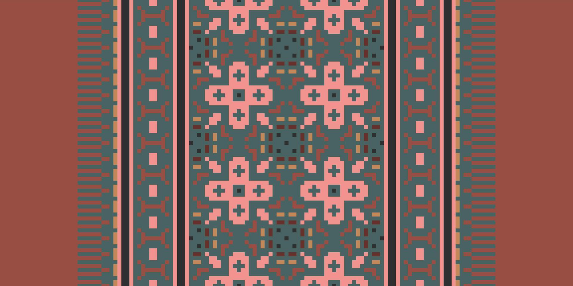 Anarkali Pattern Seamless Scandinavian pattern Motif embroidery, Pixel Ikat embroidery Design for Print jacquard slavic pattern folklore pattern kente arabesque vector