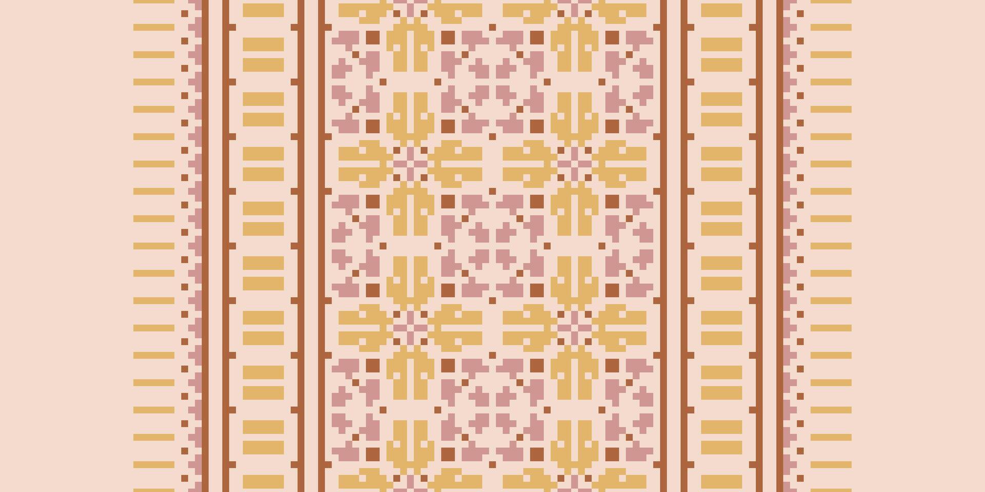 Anarkali frock design Seamless Native American, Motif embroidery, Pixel Ikat embroidery Design for Print Texture fabric saree sari carpet. kurta patola saree vector