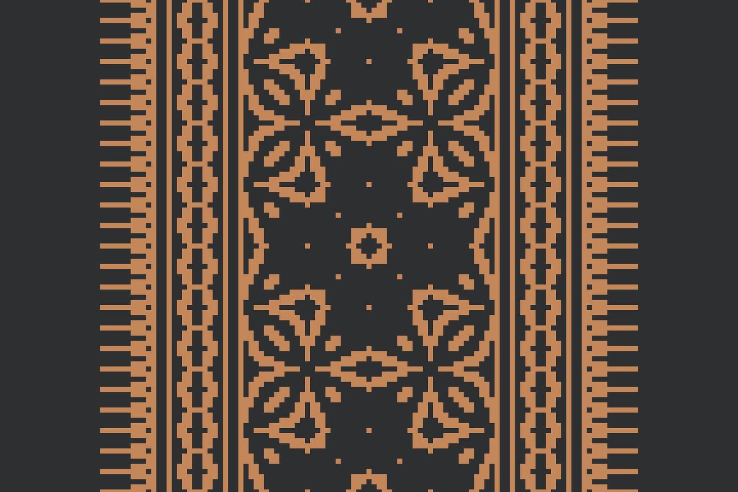 Anarkali frock design Seamless Bandana print silk Motif embroidery, Pixel Ikat embroidery Design for Print indonesian batik motif embroidery native american kurta mughal design vector