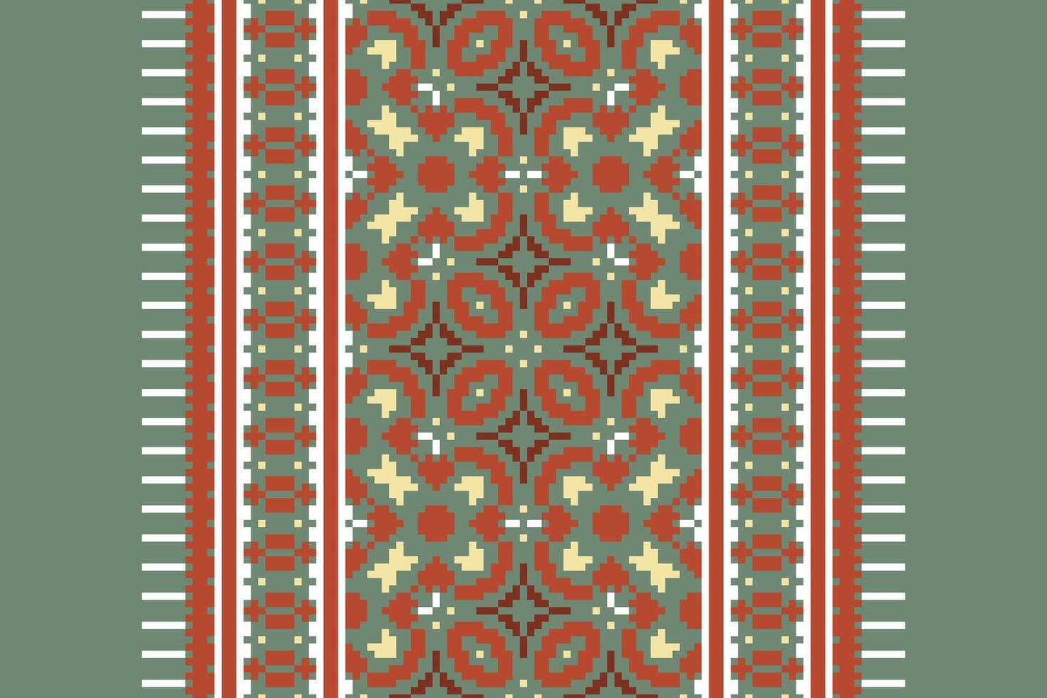 Anarkali frock design Seamless Bandana print silk Motif embroidery, Pixel Ikat embroidery Design for Print jacquard slavic pattern folklore pattern kente arabesque vector