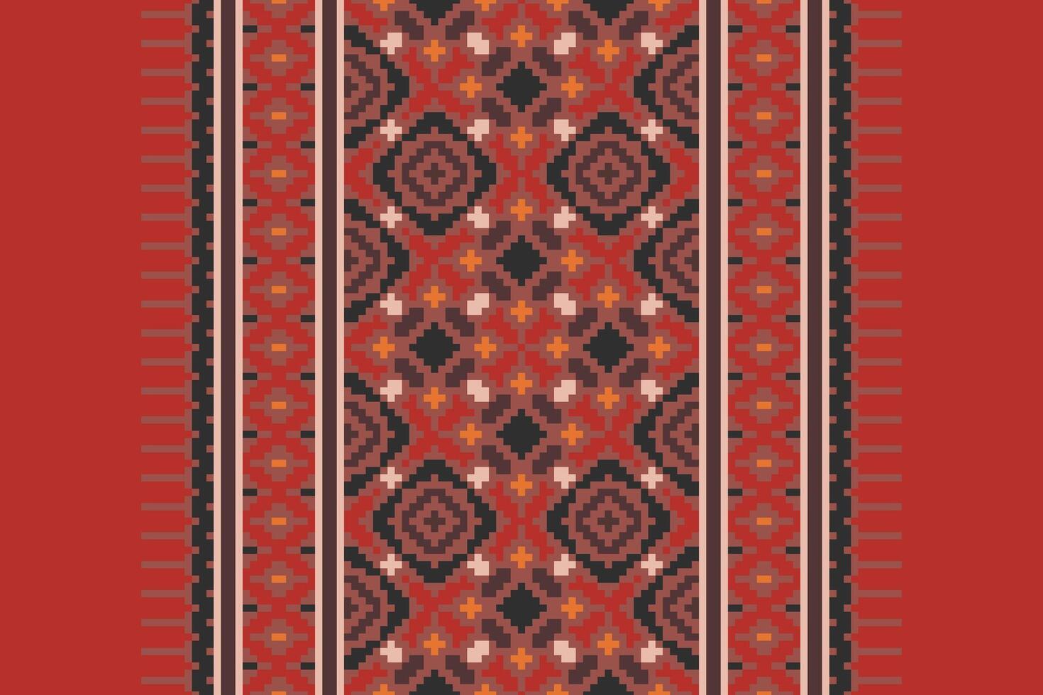 Anarkali frock design Seamless Bandana print silk Motif embroidery, Pixel Ikat embroidery Design for Print tie dyeing pillowcase sambal puri kurti mughal architecture vector