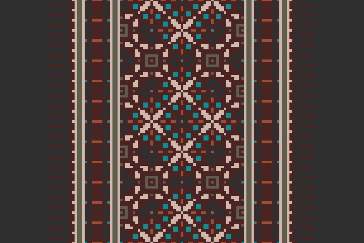 Anarkali frock design Seamless Mughal architecture Motif embroidery, Pixel Ikat embroidery Design for Print indigenous art aboriginal art pattern floral kurti mughal border vector