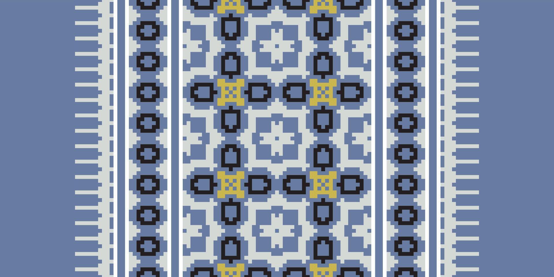 Silk fabric Patola sari Pattern Seamless Scandinavian pattern Motif embroidery, Pixel Ikat embroidery Design for Print figure tribal ink on cloth patola sari vector