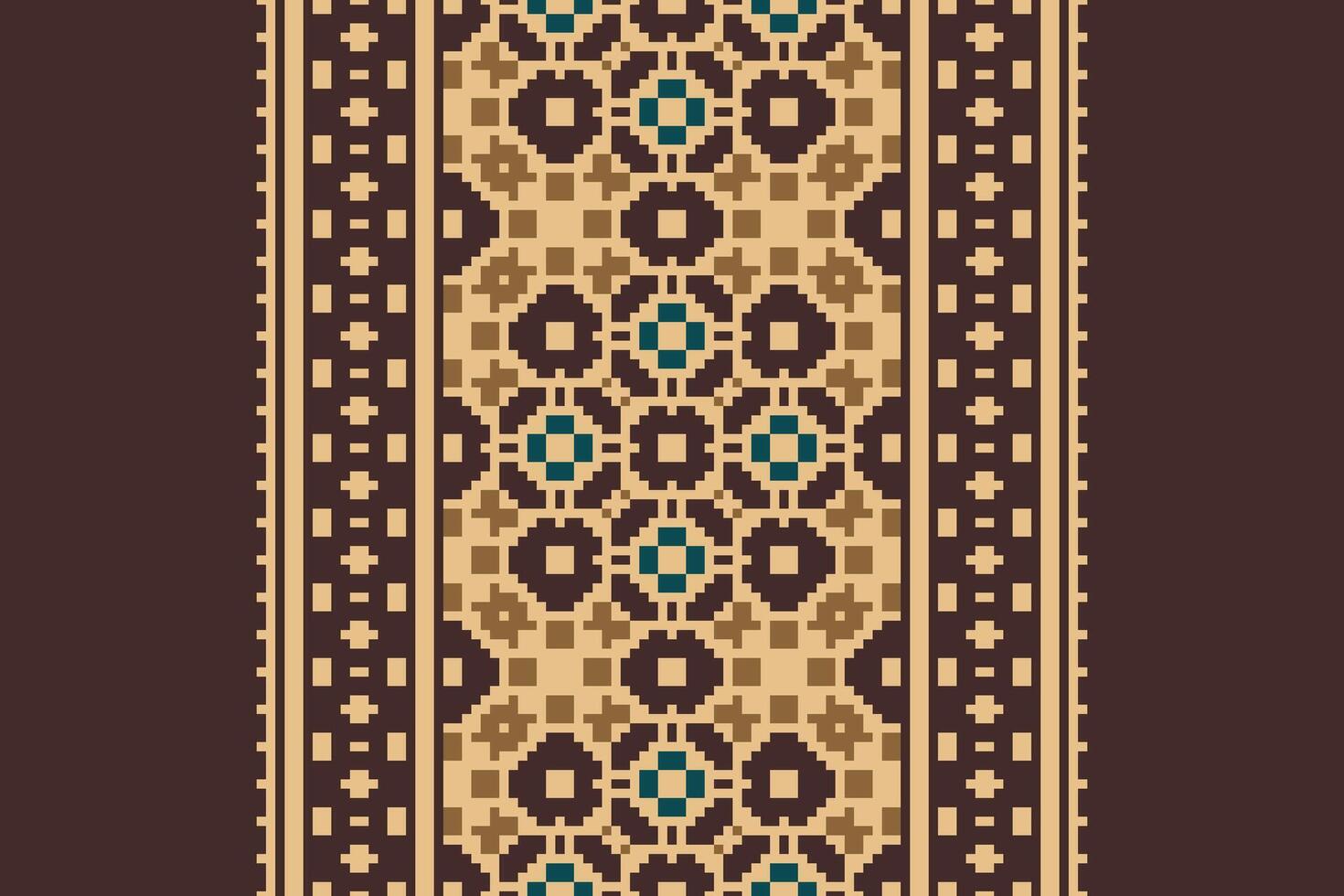 Anarkali frock design Seamless Mughal architecture Motif embroidery, Pixel Ikat embroidery Design for Print figure tribal ink on cloth patola sari vector