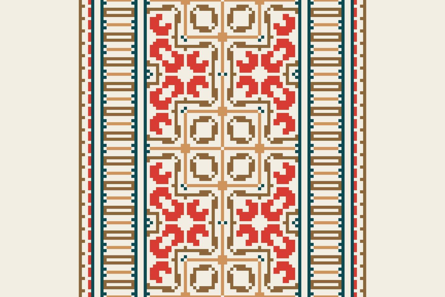 Anarkali frock design Seamless Mughal architecture Motif embroidery, Pixel Ikat embroidery Design for Print border embroidery ancient egypt vector
