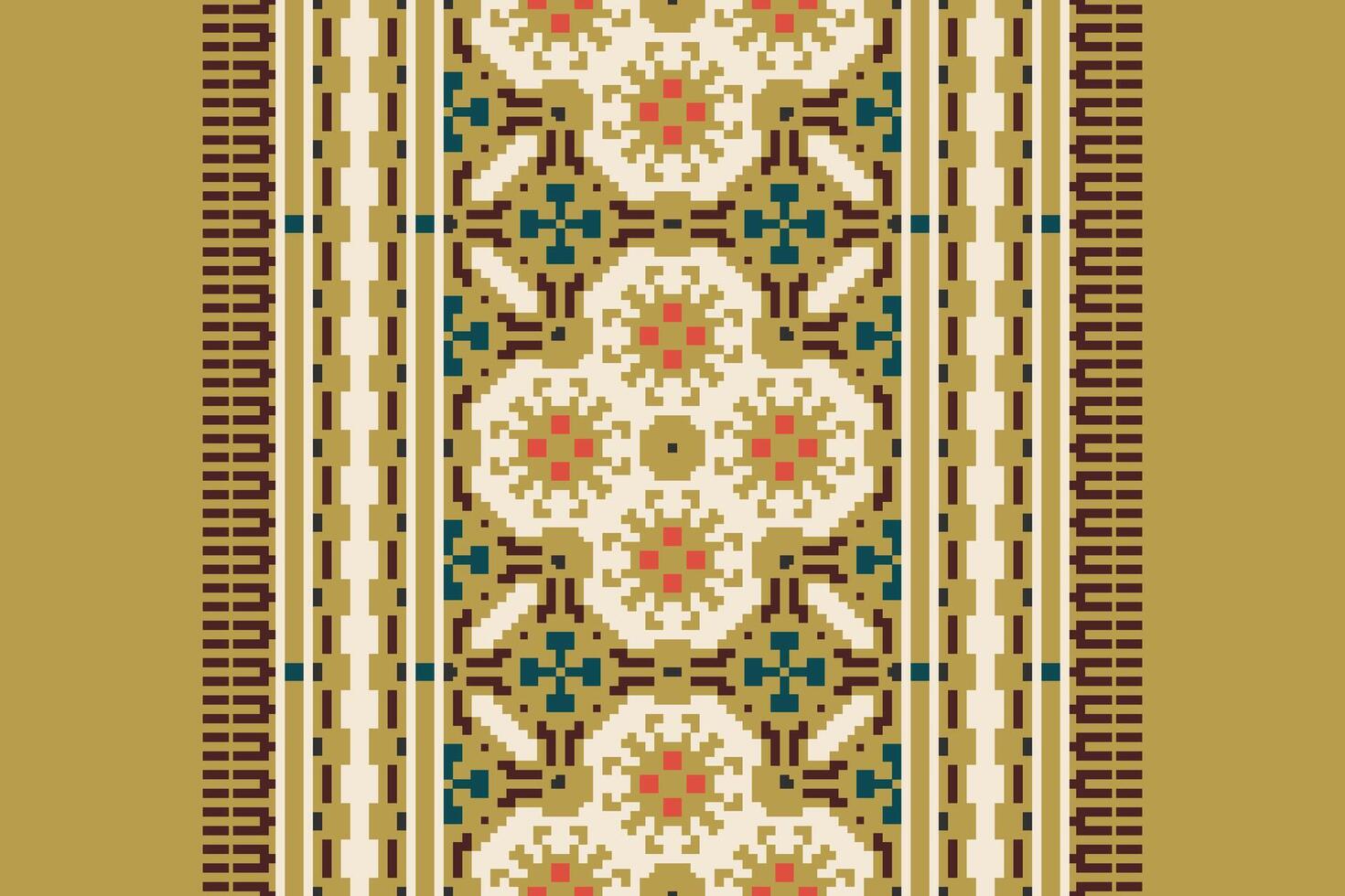 Anarkali frock design Seamless Scandinavian pattern Motif embroidery, Pixel Ikat embroidery Design for Print egyptian pattern tibetan mandala bandanna vector