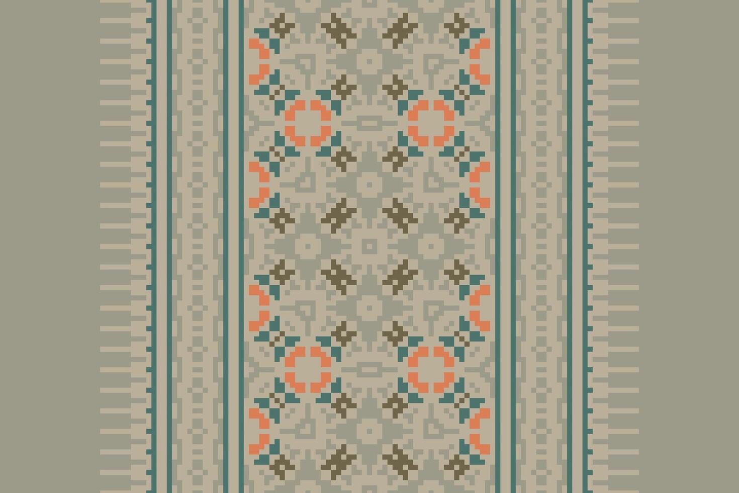 Anarkali frock design Seamless Scandinavian pattern Motif embroidery, Pixel Ikat embroidery Design for Print tapestry floral kimono repeat pattern lacing spanish motif vector