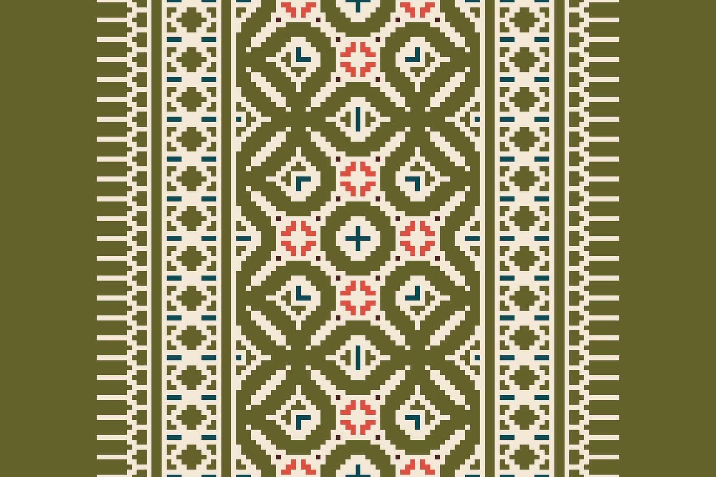 Anarkali frock design Seamless Scandinavian pattern Motif embroidery, Pixel Ikat embroidery Design for Print border embroidery ancient egypt vector
