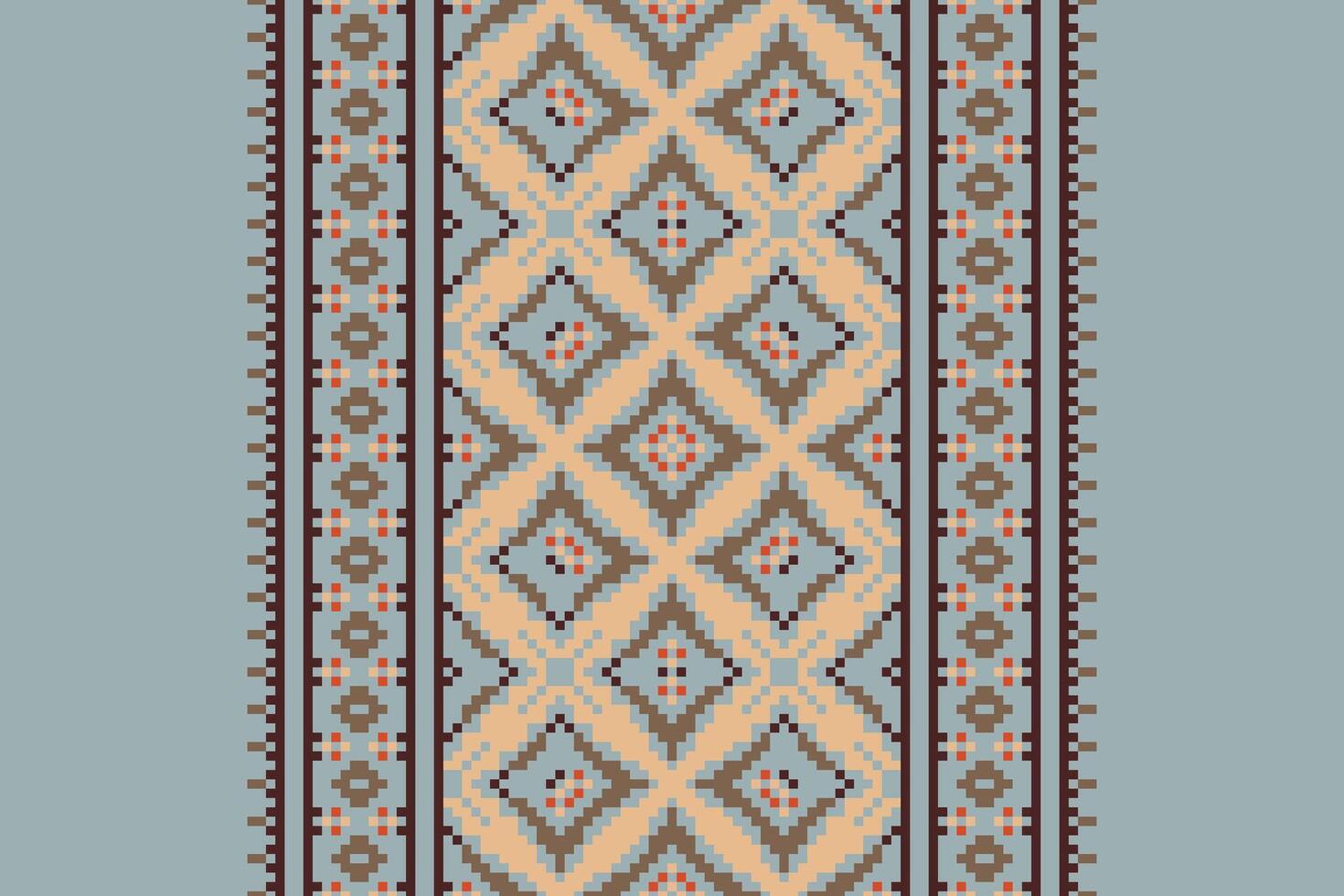 Kurta Pattern Seamless Native American, Motif embroidery, Pixel Ikat embroidery Design for Print indigenous art aboriginal art pattern floral kurti mughal border vector