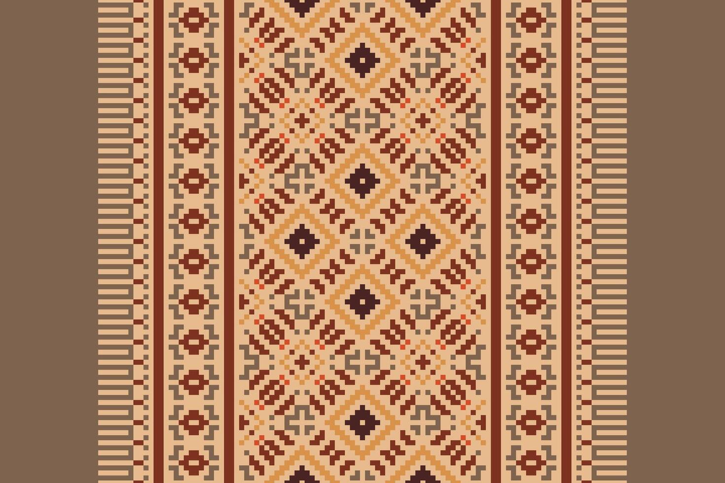 Kurta Pattern Seamless Native American, Motif embroidery, Pixel Ikat embroidery Design for Print Texture fabric saree sari carpet. kurta patola saree vector