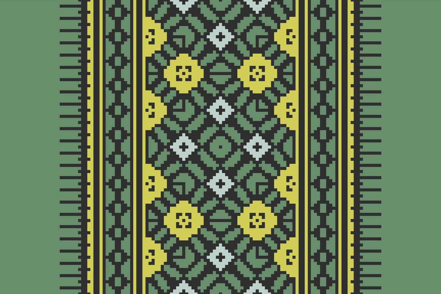 Kurta Pattern Seamless Bandana print silk Motif embroidery, Pixel Ikat embroidery Design for Print endless arabesque cloth dupatta shawl bandana print silk kurta men vector