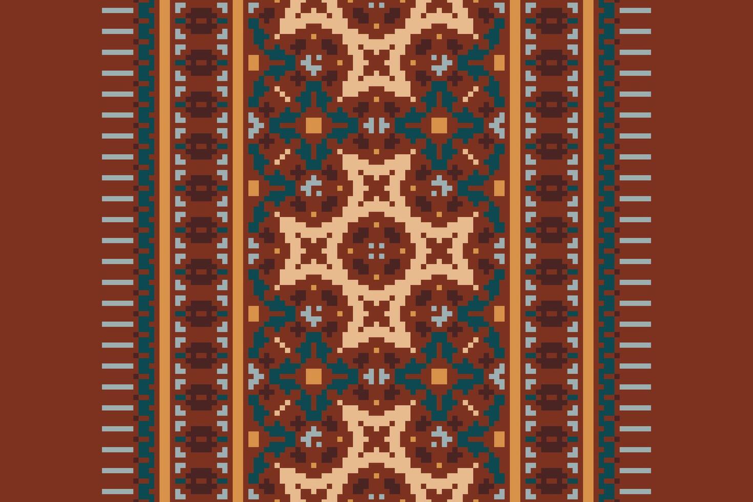 Kurta Pattern Seamless Native American, Motif embroidery, Pixel Ikat embroidery Design for Print vyshyvanka placemat quilt sarong sarong beach kurtis Indian motifs vector