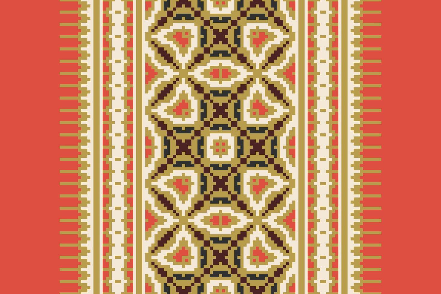 Anarkali frock design Seamless Scandinavian pattern Motif embroidery, Pixel Ikat embroidery Design for Print scandinavian pattern saree ethnic nativity gypsy pattern vector