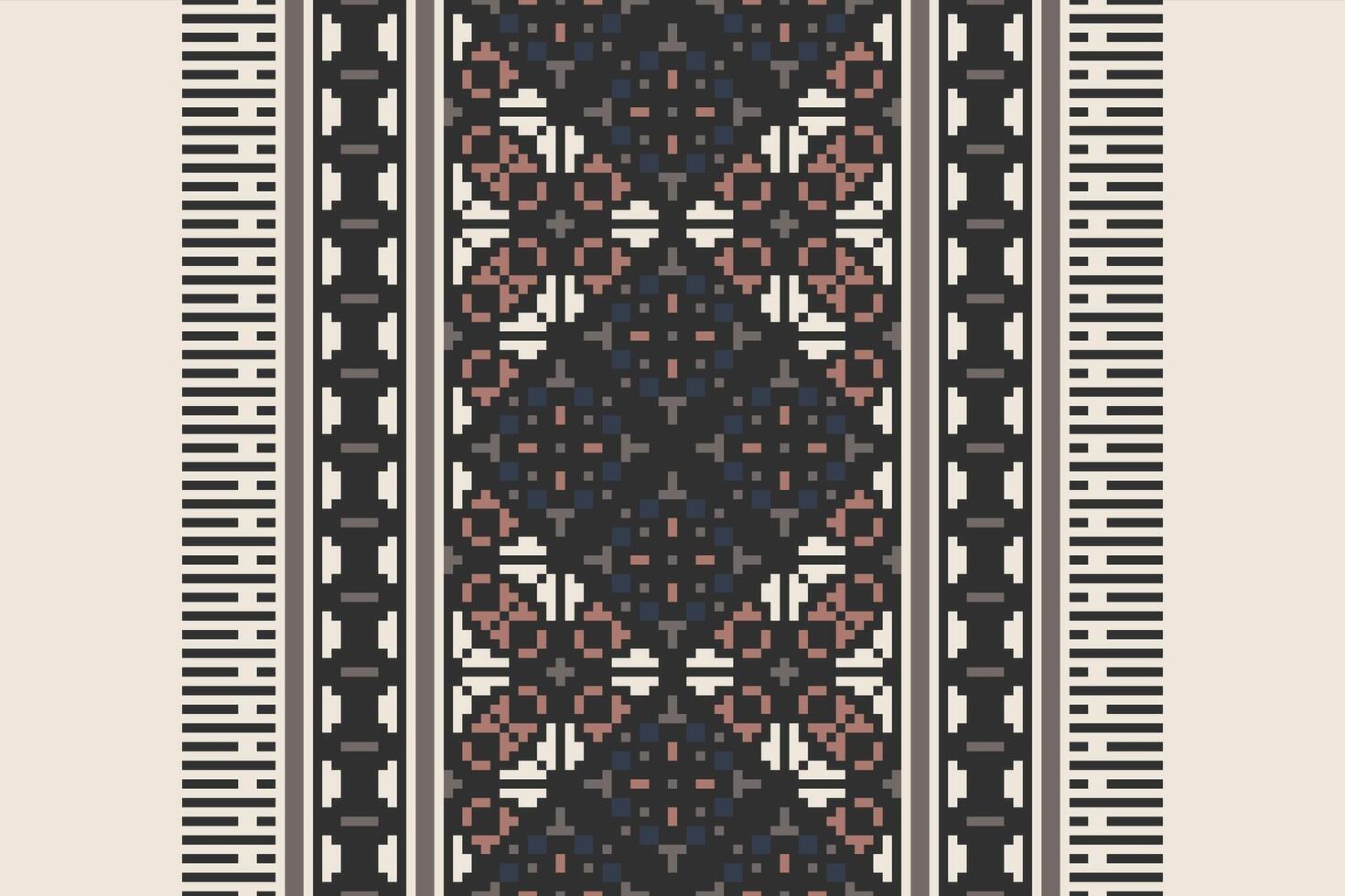 Kurta Pattern Seamless Bandana print silk Motif embroidery, Pixel Ikat embroidery Design for Print kurta pattern mughal motifs tapestry pattern floral repeat vector