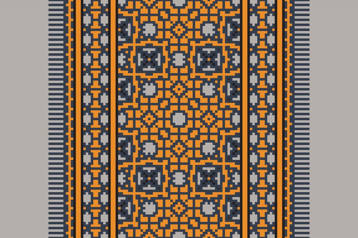 Kurta Pattern Seamless Bandana print silk Motif embroidery, Pixel Ikat embroidery Design for Print pattern vintage flower folk navajo patchwork pattern vector