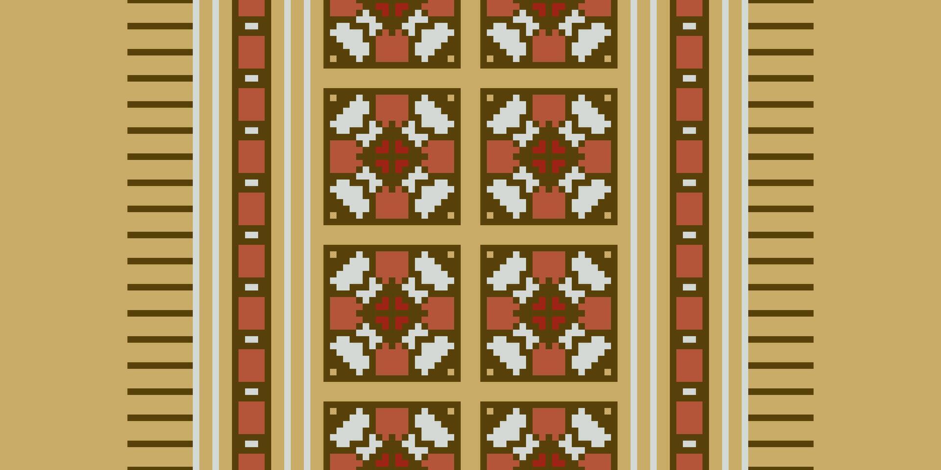 Nordic pattern Seamless Native American, Motif embroidery, Pixel Ikat embroidery Design for Print indonesian batik motif embroidery native american kurta mughal design vector