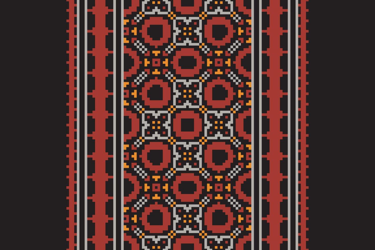 Kurta Pattern Seamless Bandana print silk Motif embroidery, Pixel Ikat embroidery Design for Print border embroidery ancient egypt vector