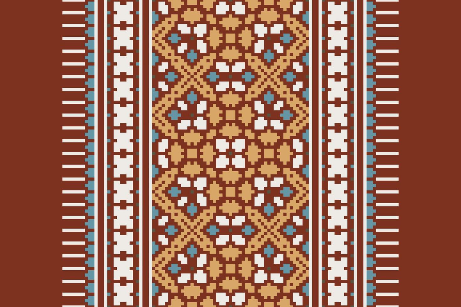 Kurta Pattern Seamless Mughal architecture Motif embroidery, Pixel Ikat embroidery Design for Print scarf hijab pattern kerchief Pixel Ikat Silk kurti model mughal patterns vector