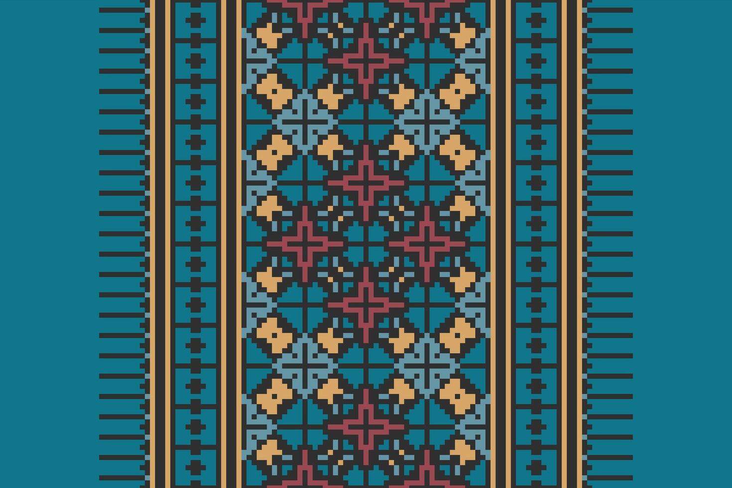 Kurta Pattern Seamless Australian aboriginal pattern Motif embroidery, Pixel Ikat embroidery Design for Print egyptian pattern tibetan mandala bandanna vector