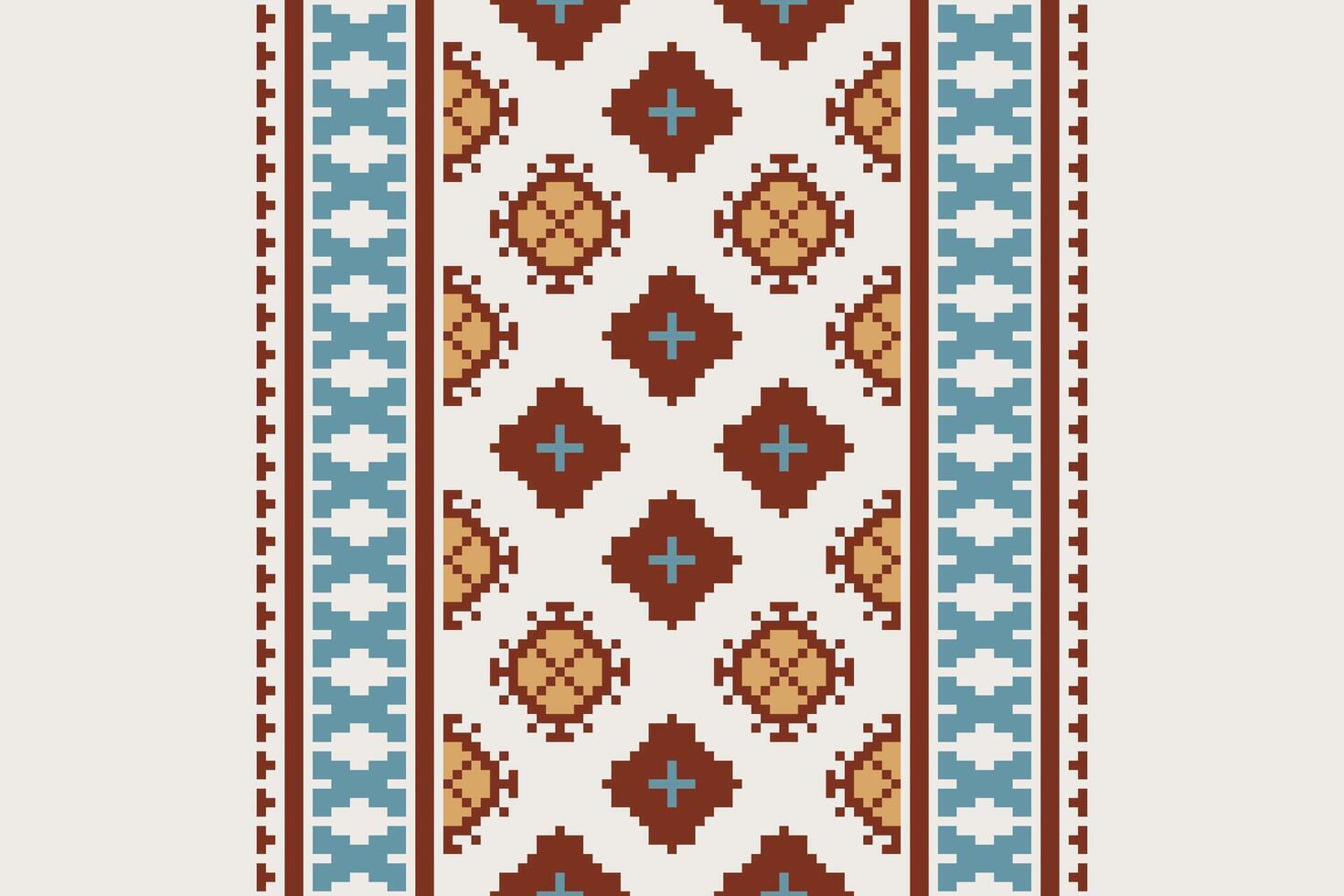Kurta Pattern Seamless Mughal architecture Motif embroidery, Pixel Ikat embroidery Design for Print indigenous art aboriginal art pattern floral kurti mughal border vector