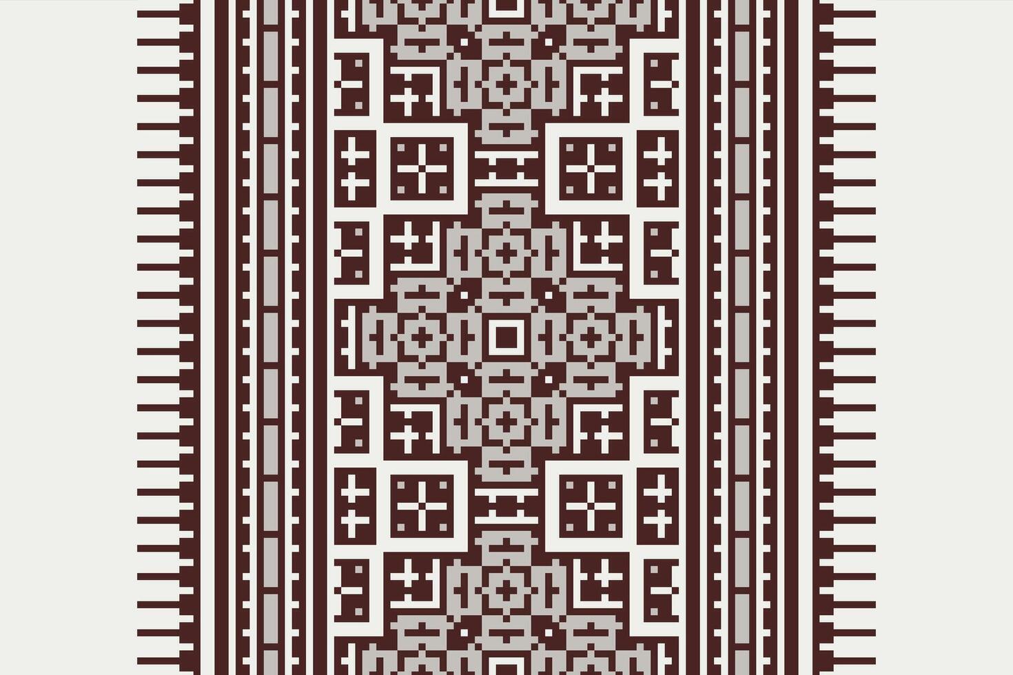 Kurta Pattern Seamless Mughal architecture Motif embroidery, Pixel Ikat embroidery Design for Print egyptian pattern tibetan mandala bandanna vector