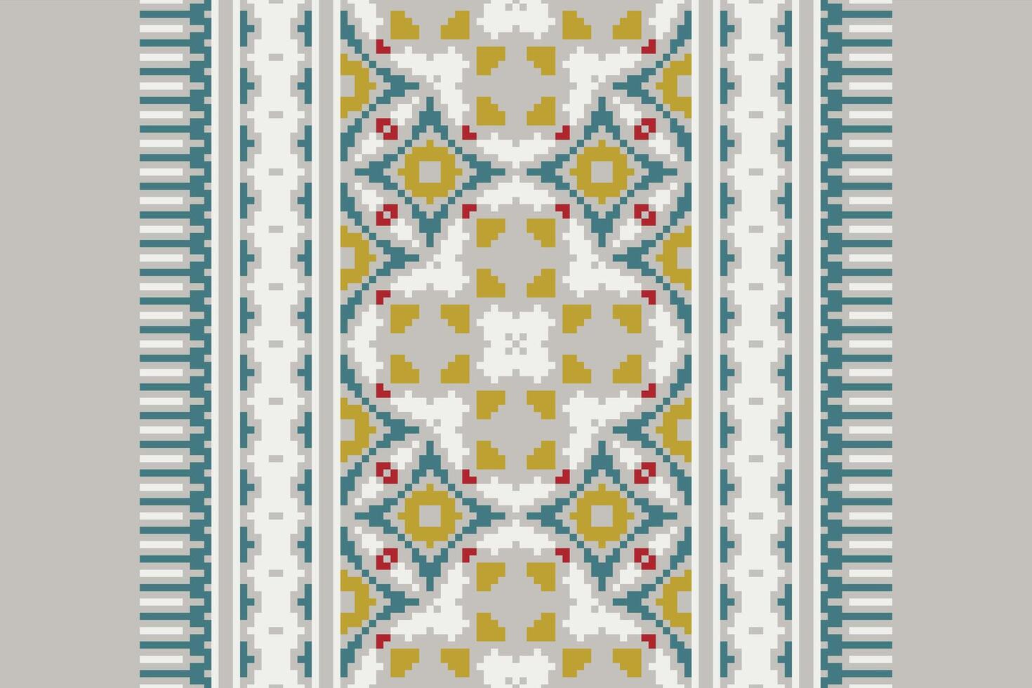 Kurta Pattern Seamless Scandinavian pattern Motif embroidery, Pixel Ikat embroidery Design for Print indonesian batik motif embroidery native american kurta mughal design vector