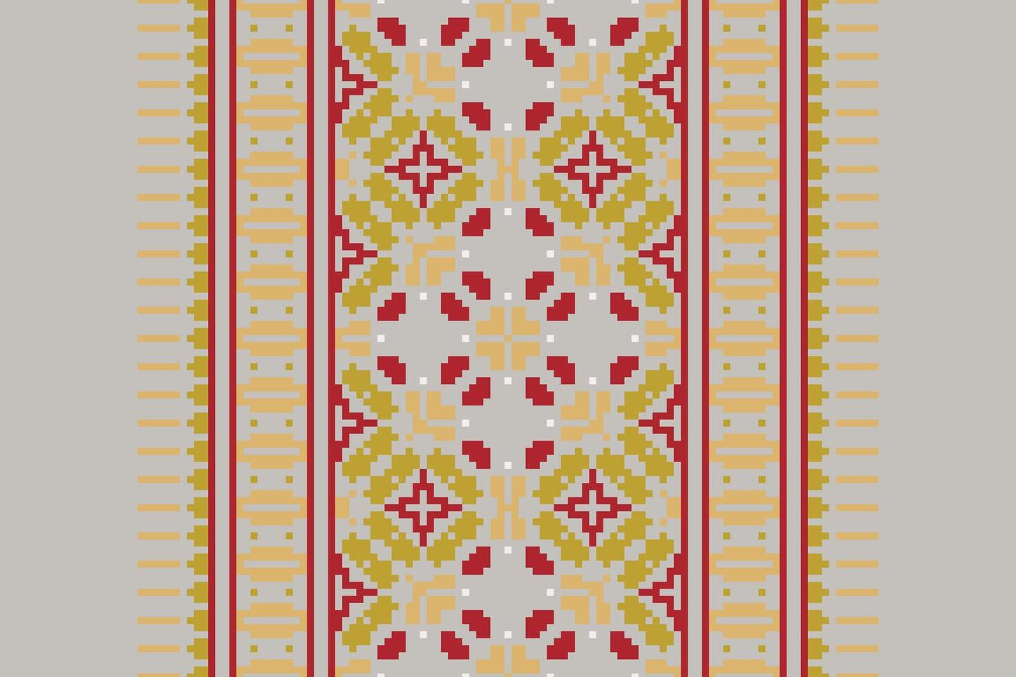 Kurta Pattern Seamless Scandinavian pattern Motif embroidery, Pixel Ikat embroidery Design for Print vyshyvanka placemat quilt sarong sarong beach kurtis Indian motifs vector