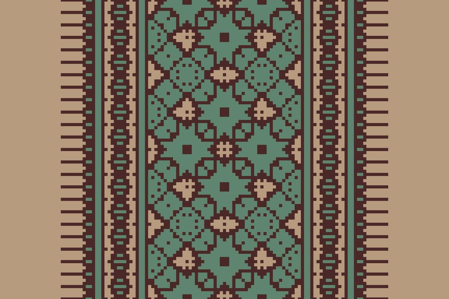 Kurta Pattern Seamless Scandinavian pattern Motif embroidery, Pixel Ikat embroidery Design for Print indigenous art aboriginal art pattern floral kurti mughal border vector