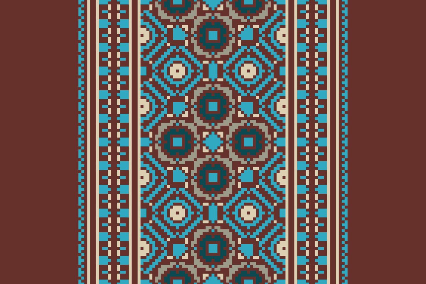 Kurta Pattern Seamless Scandinavian pattern Motif embroidery, Pixel Ikat embroidery Design for Print figure tribal ink on cloth patola sari vector