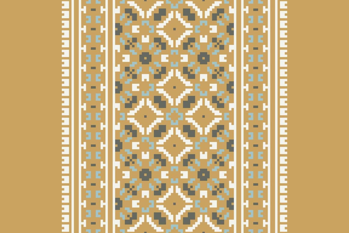 Punjabi Pattern Seamless Bandana print silk Motif embroidery, Pixel Ikat embroidery Design for Print endless arabesque cloth dupatta shawl bandana print silk kurta men vector