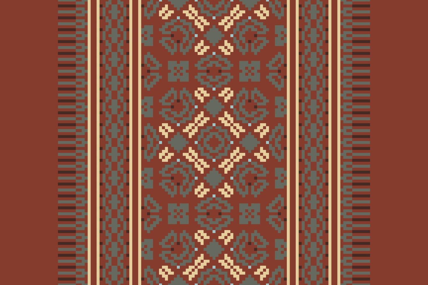 Punjabi Pattern Seamless Native American, Motif embroidery, Pixel Ikat embroidery Design for Print figure tribal ink on cloth patola sari vector