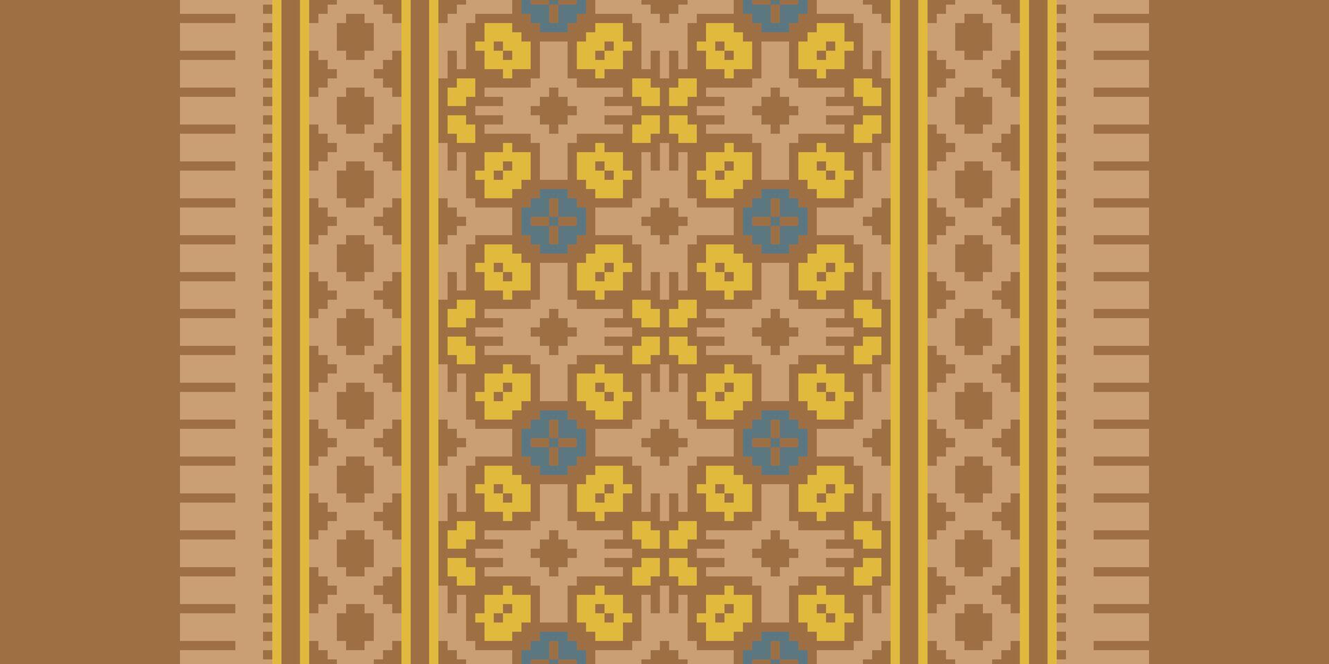 Nordic pattern Seamless Native American, Motif embroidery, Pixel Ikat embroidery Design for Print figure tribal ink on cloth patola sari vector