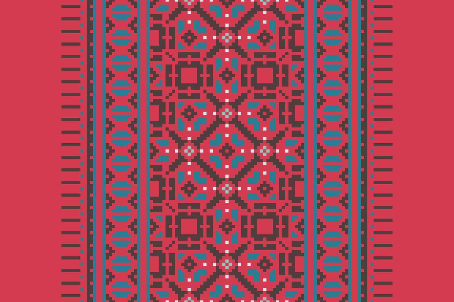 Punjabi Pattern Seamless Mughal architecture Motif embroidery, Pixel Ikat embroidery Design for Print vyshyvanka placemat quilt sarong sarong beach kurtis Indian motifs vector