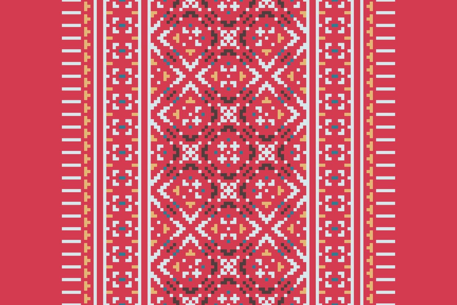Punjabi Pattern Seamless Mughal architecture Motif embroidery, Pixel Ikat embroidery Design for Print indonesian batik motif embroidery native american kurta mughal design vector