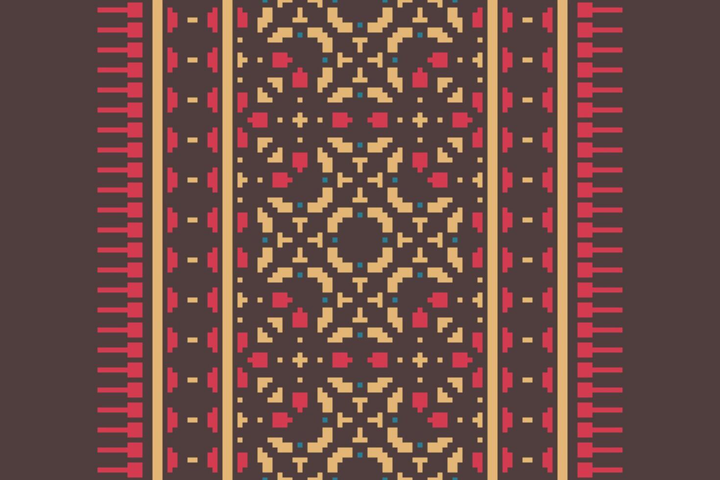 Punjabi Pattern Seamless Mughal architecture Motif embroidery, Pixel Ikat embroidery Design for Print kurta pattern mughal motifs tapestry pattern floral repeat vector