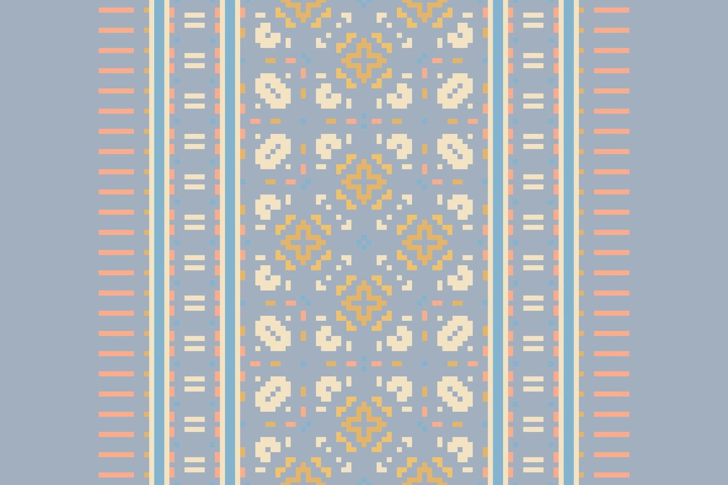 Punjabi Pattern Seamless Scandinavian pattern Motif embroidery, Pixel Ikat embroidery Design for Print indonesian batik motif embroidery native american kurta mughal design vector