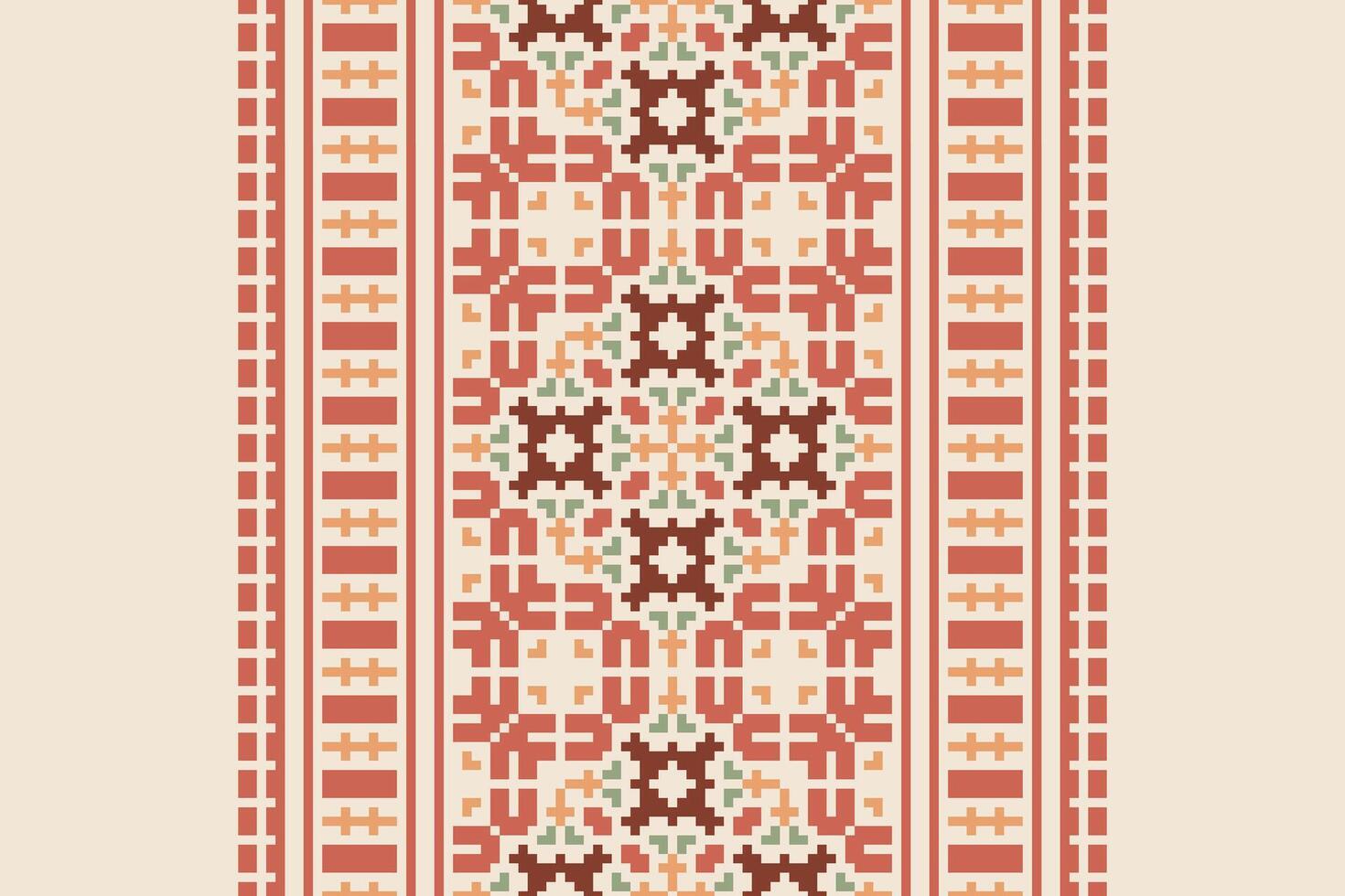 Punjabi Pattern Seamless Mughal architecture Motif embroidery, Pixel Ikat embroidery Design for Print pattern vintage flower folk navajo patchwork pattern vector