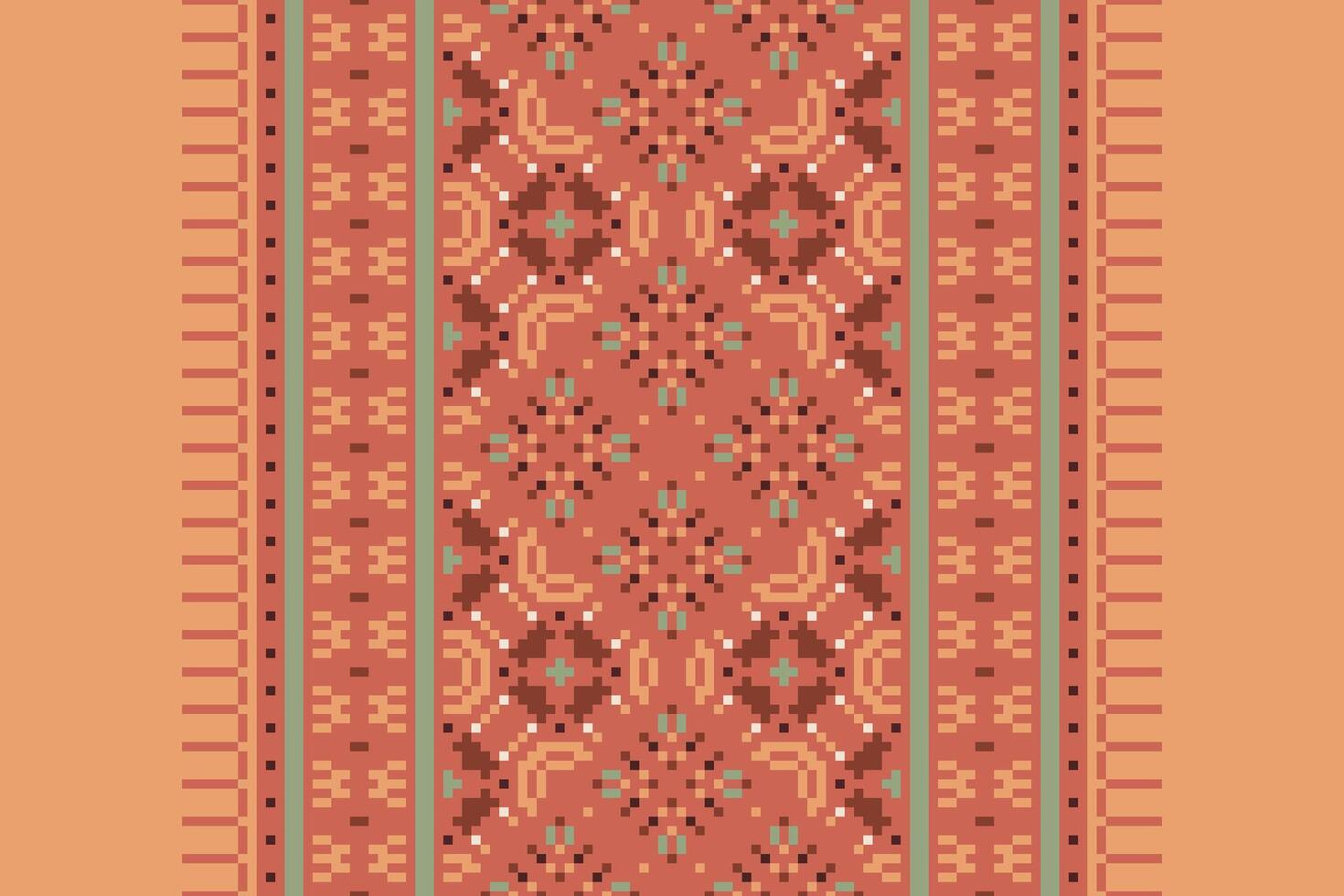Punjabi Pattern Seamless Scandinavian pattern Motif embroidery, Pixel Ikat embroidery Design for Print figure tribal ink on cloth patola sari vector