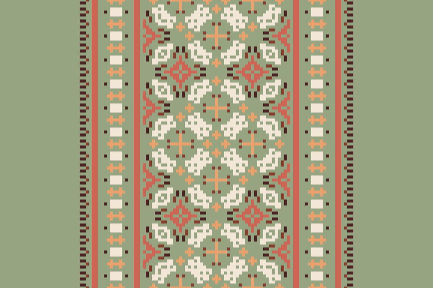 Punjabi Pattern Seamless Scandinavian pattern Motif embroidery, Pixel Ikat embroidery Design for Print pattern vintage flower folk navajo patchwork pattern vector