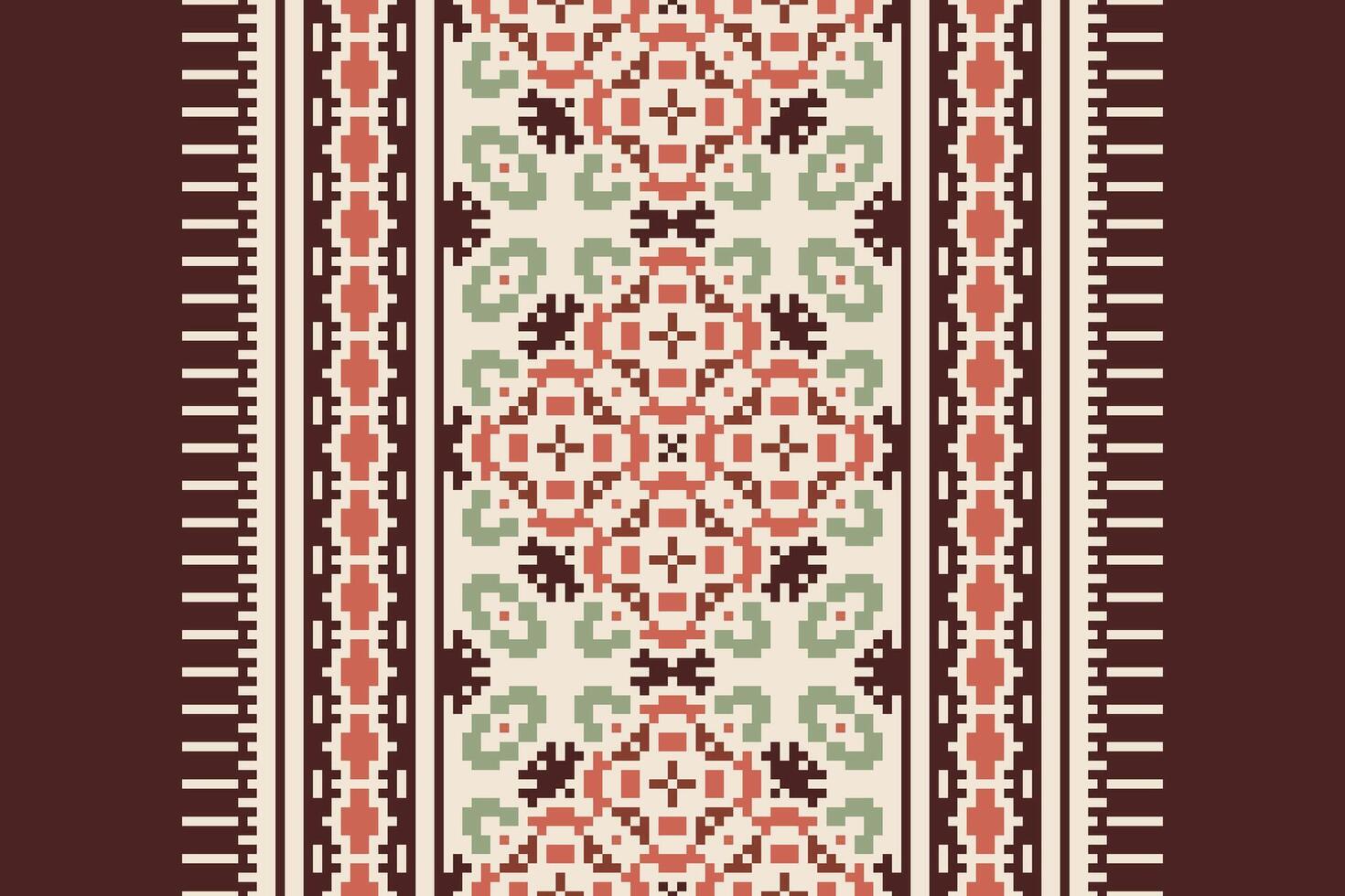 Punjabi Pattern Seamless Scandinavian pattern Motif embroidery, Pixel Ikat embroidery Design for Print egyptian pattern tibetan mandala bandanna vector
