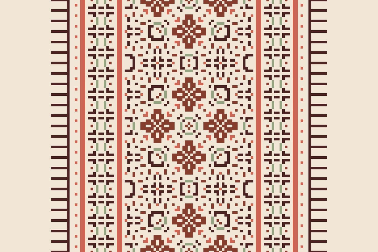 Punjabi Pattern Seamless Scandinavian pattern Motif embroidery, Pixel Ikat embroidery Design for Print scandinavian pattern saree ethnic nativity gypsy pattern vector