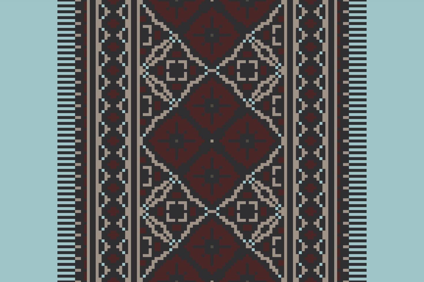 Churidar Pattern Seamless Scandinavian pattern Motif embroidery, Pixel Ikat embroidery Design for Print indigenous art aboriginal art pattern floral kurti mughal border vector