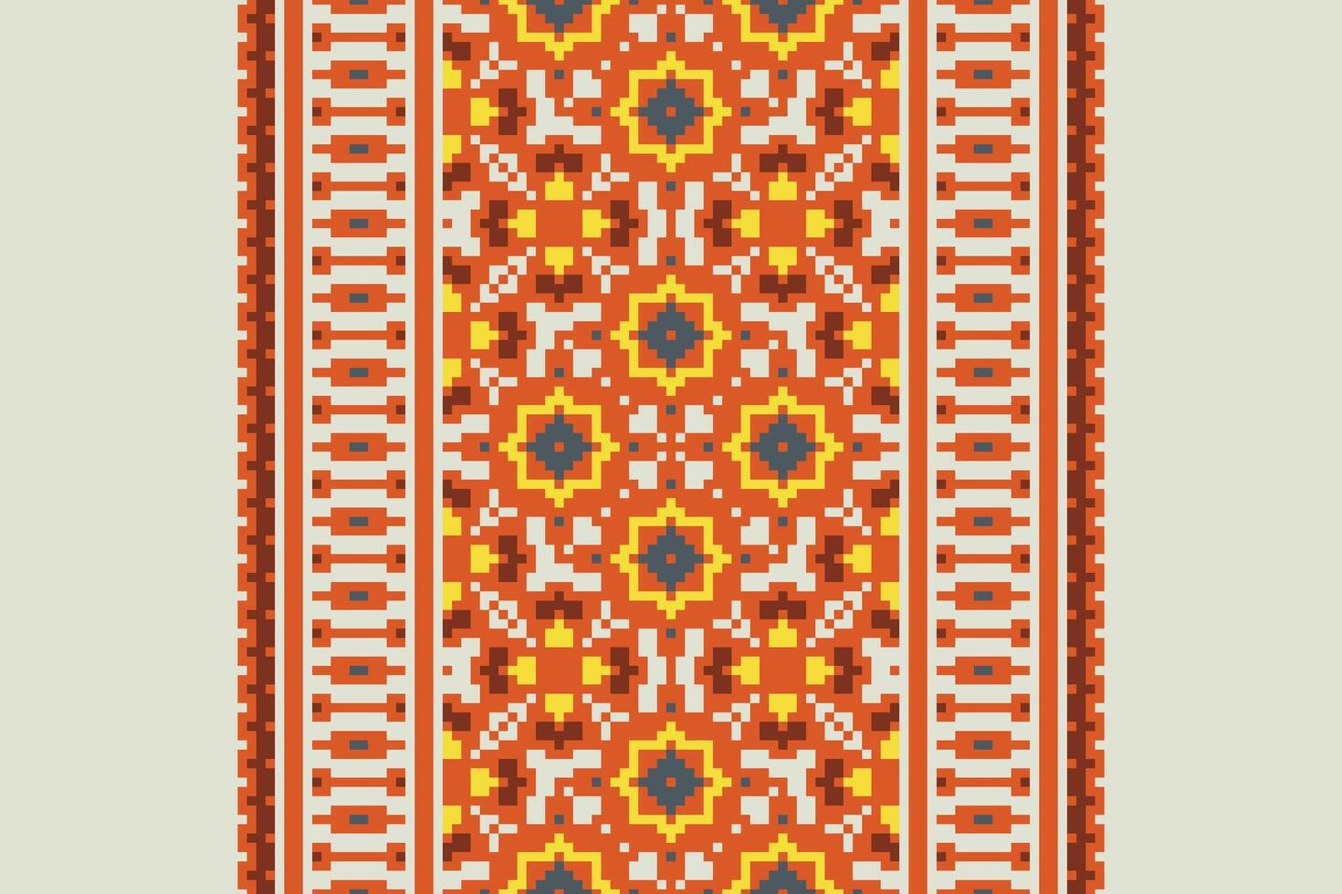 Dhoti Pattern Seamless Native American, Motif embroidery, Pixel Ikat embroidery Design for Print tie dyeing pillowcase sambal puri kurti mughal architecture vector