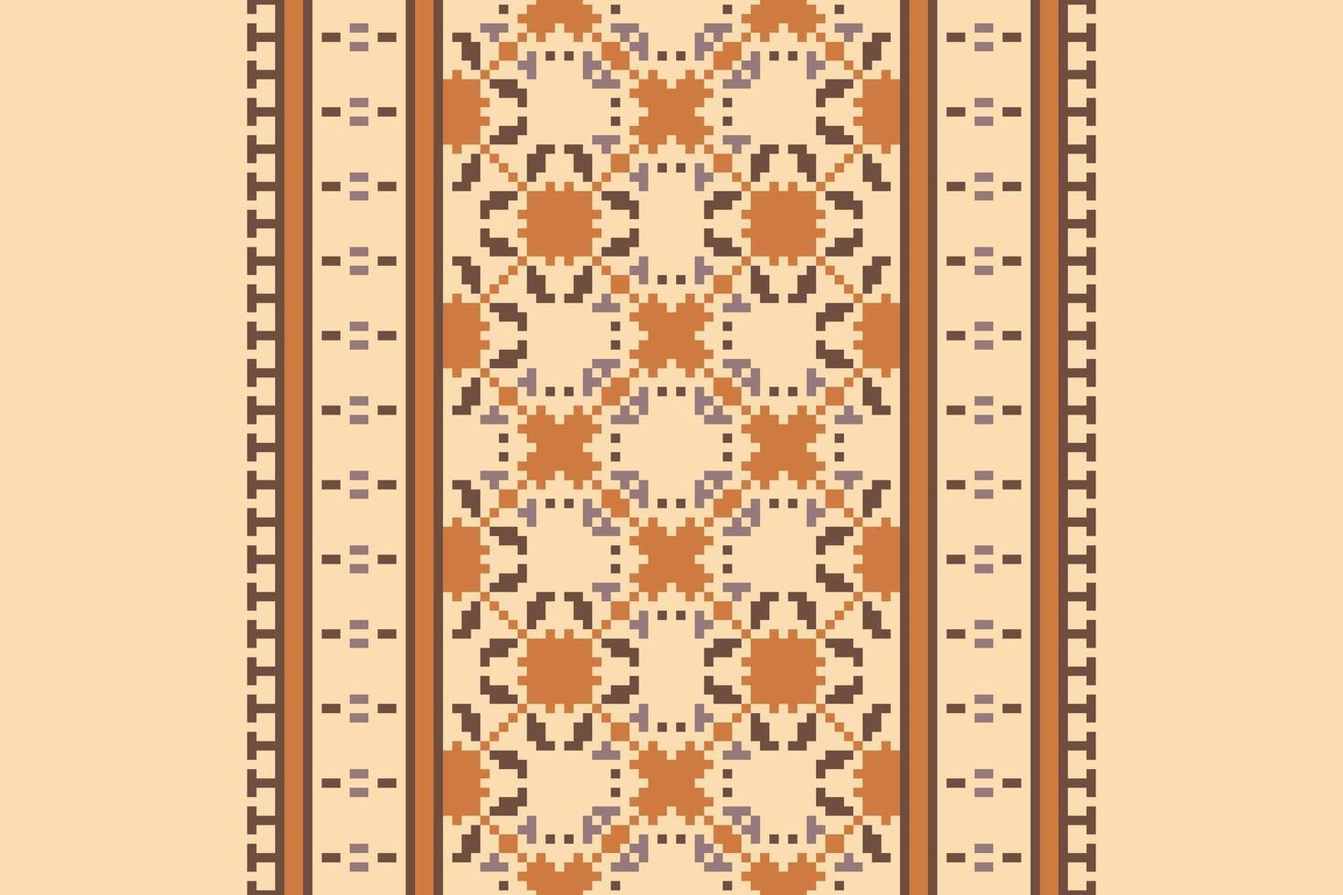 Dhoti Pattern Seamless Native American, Motif embroidery, Pixel Ikat embroidery Design for Print figure tribal ink on cloth patola sari vector