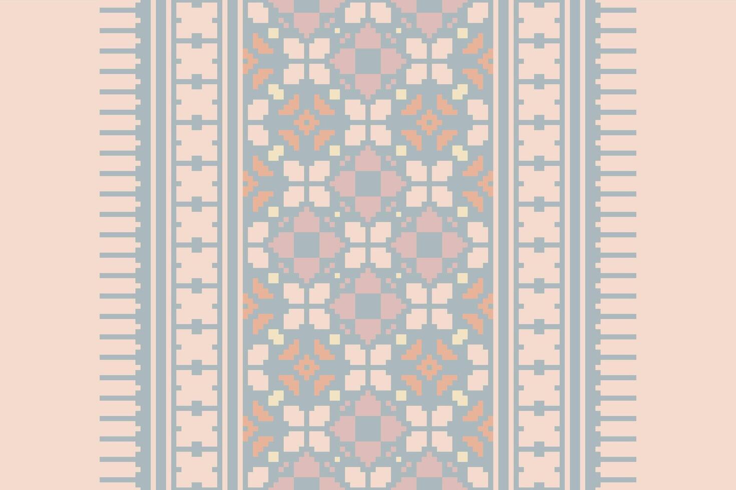 Dhoti Pattern Seamless Bandana print silk Motif embroidery, Pixel Ikat embroidery Design for Print jacquard slavic pattern folklore pattern kente arabesque vector