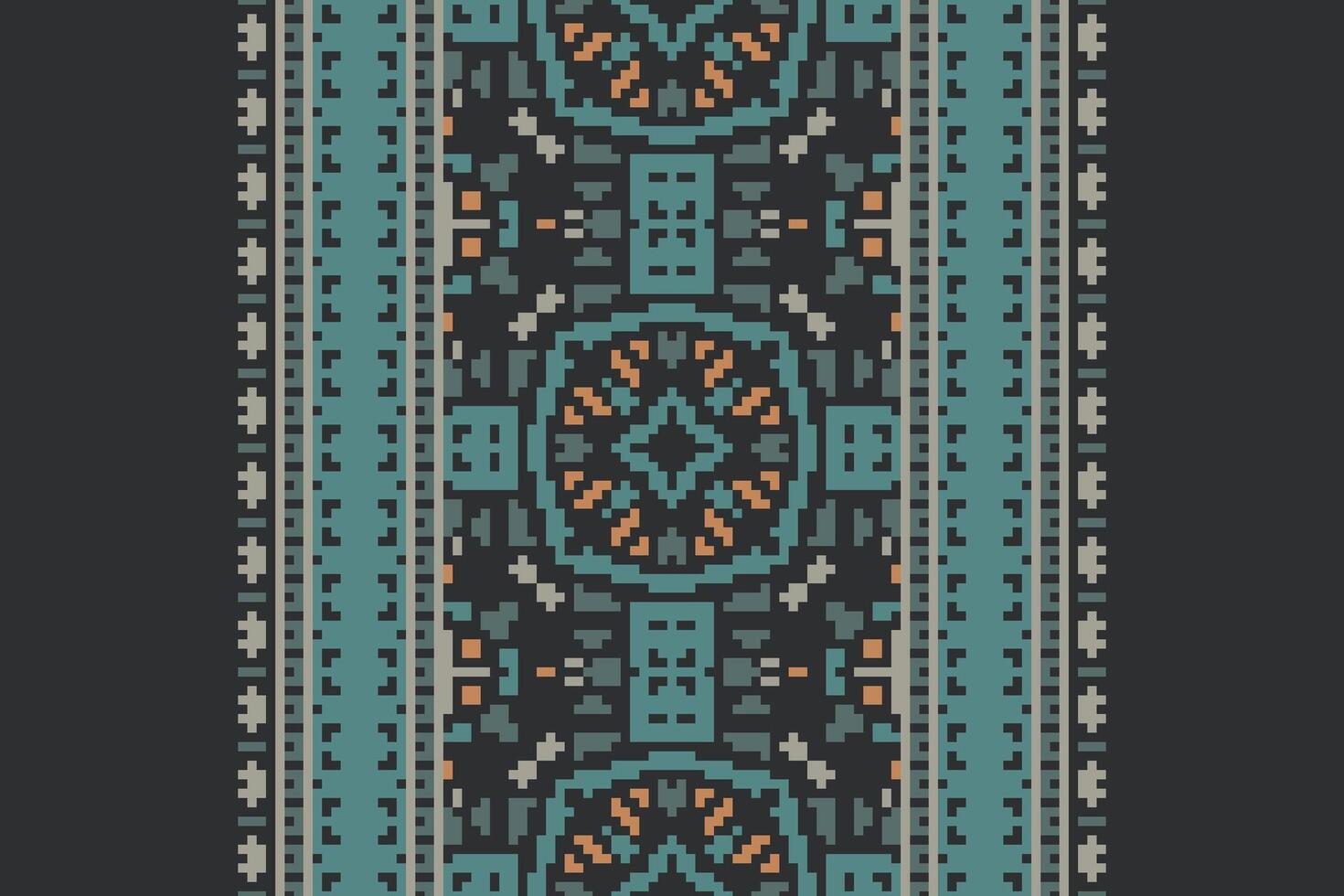 Dhoti Pattern Seamless Scandinavian pattern Motif embroidery, Pixel Ikat embroidery Design for Print pattern vintage flower folk navajo patchwork pattern vector